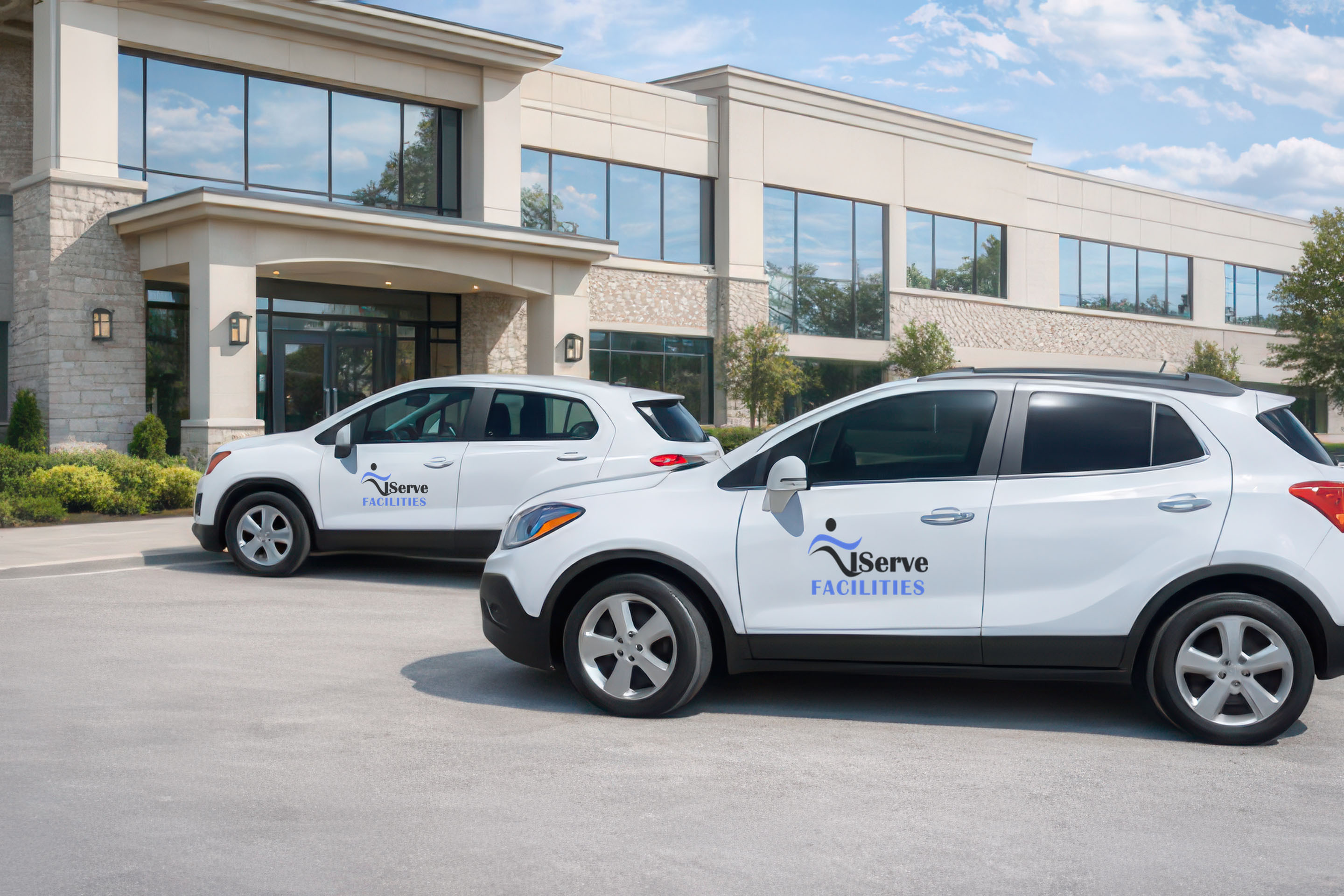 IServe Facilities vehicles outside building